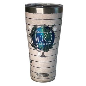Tervis Teachers Change The World Stainless Steel Tumbler with Lid Cream NWT